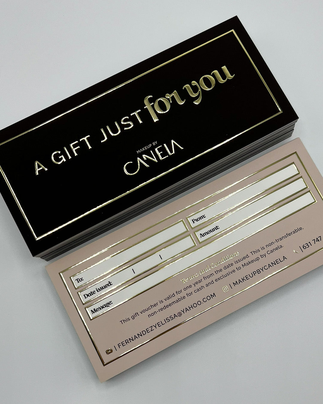 Rectangular Luxury Metallic 3D Gift Vouchers