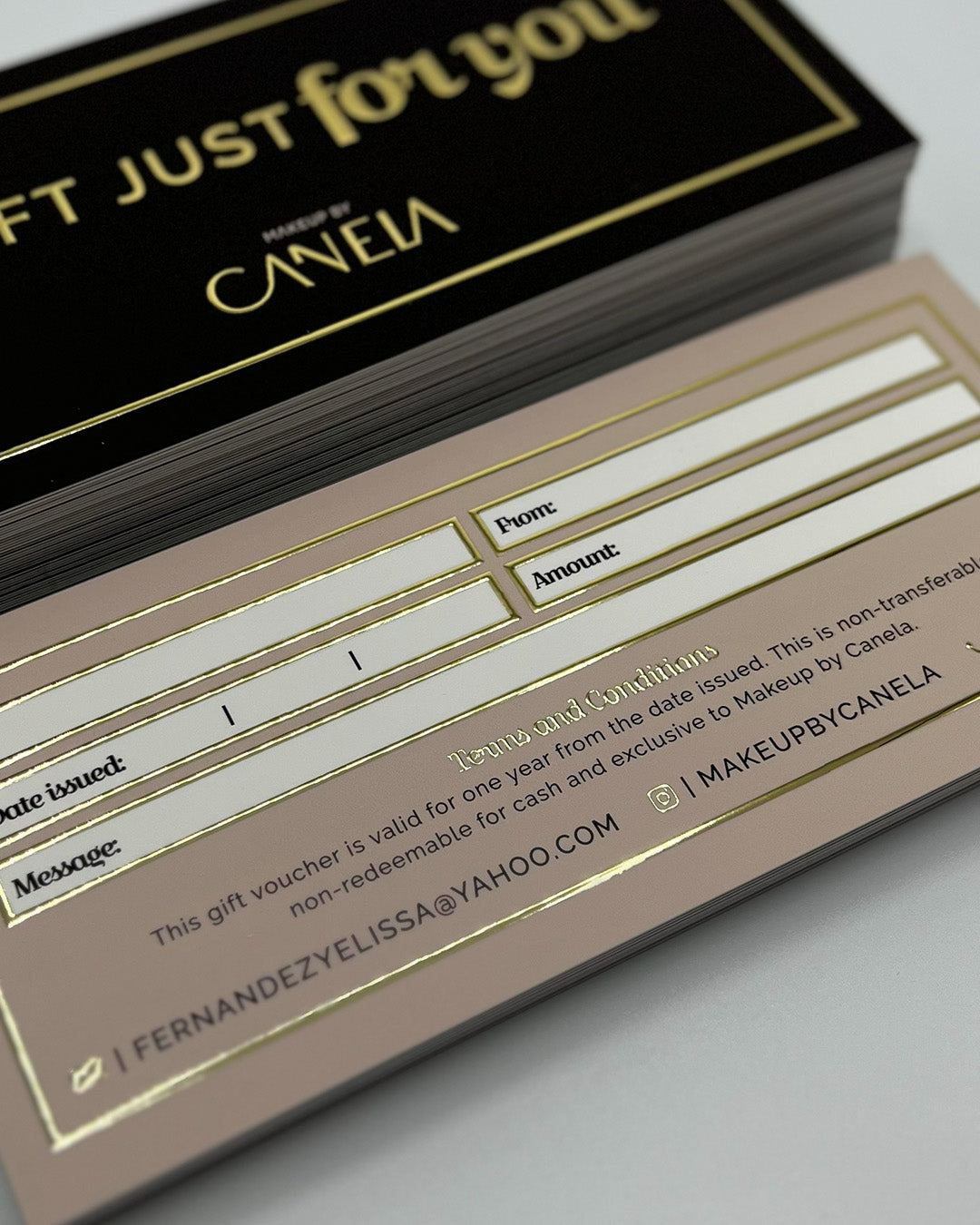 Rectangular Luxury Metallic 3D Gift Vouchers