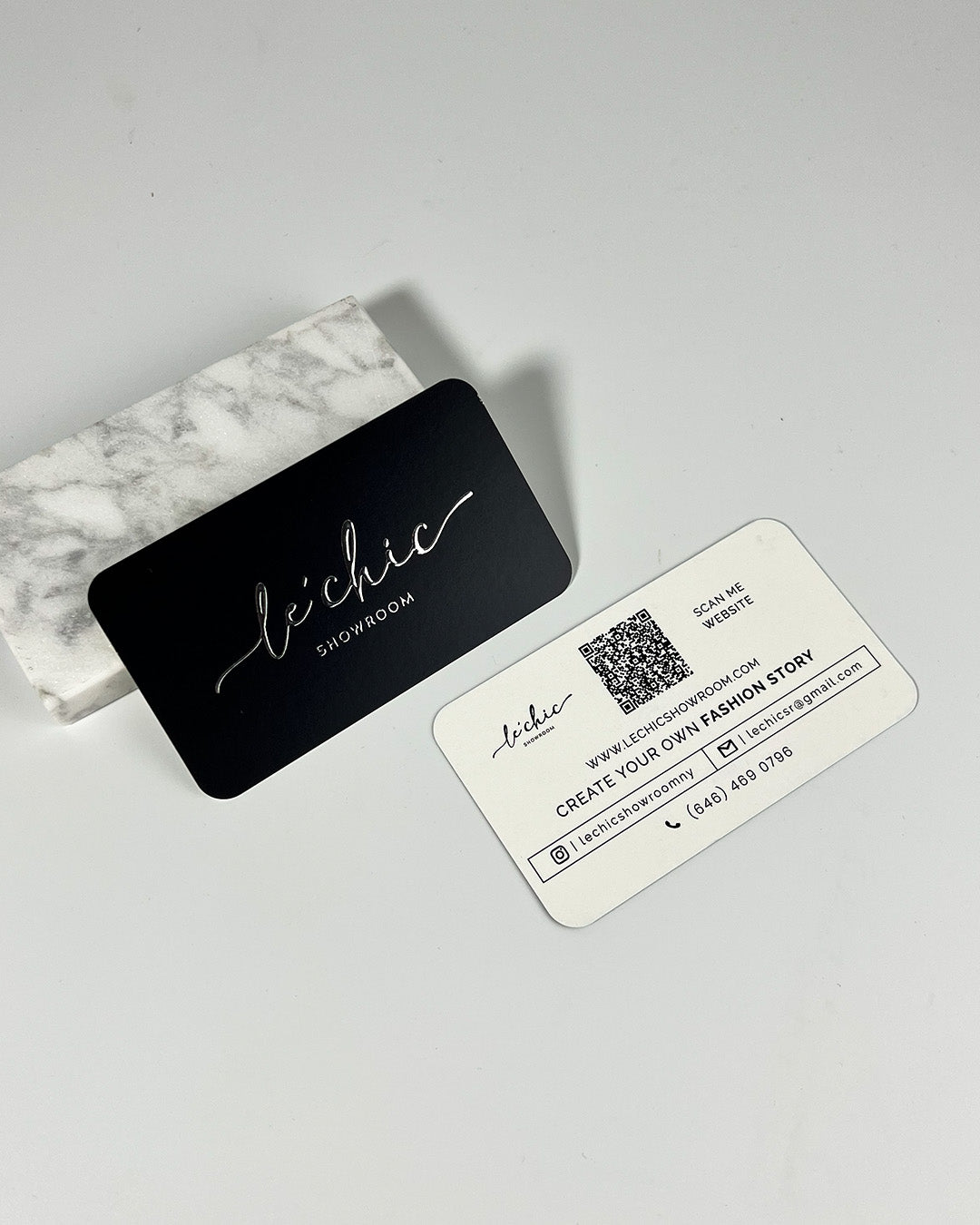 Metallic 3D Logo Business Cards