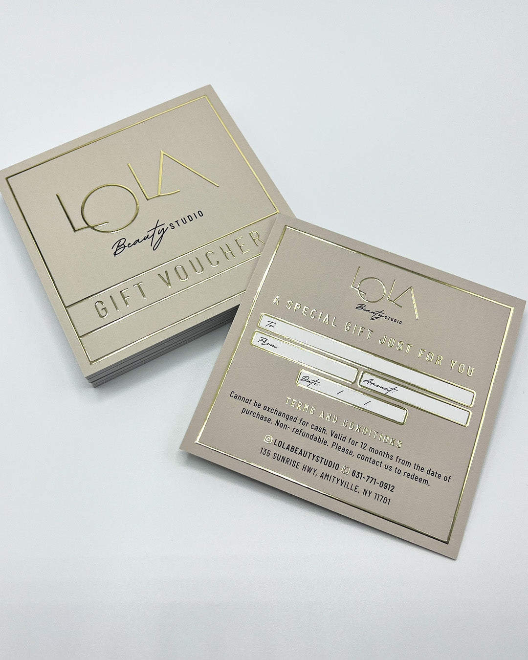 Square Luxury Metallic 3D Gift Vouchers