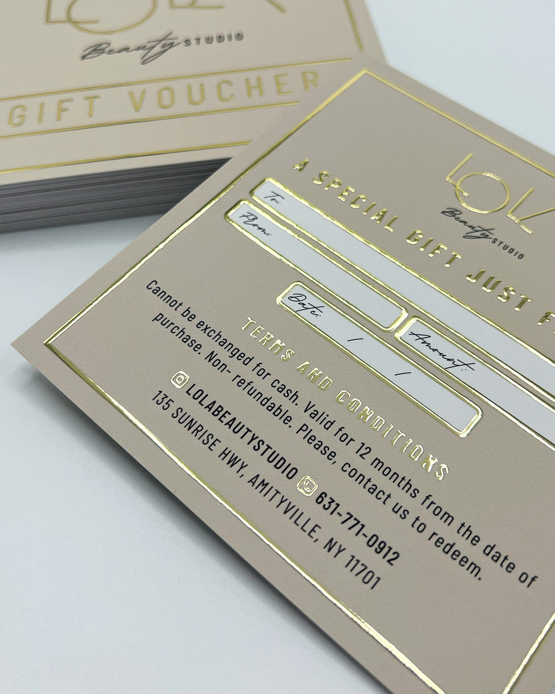 Square Luxury Metallic 3D Gift Vouchers