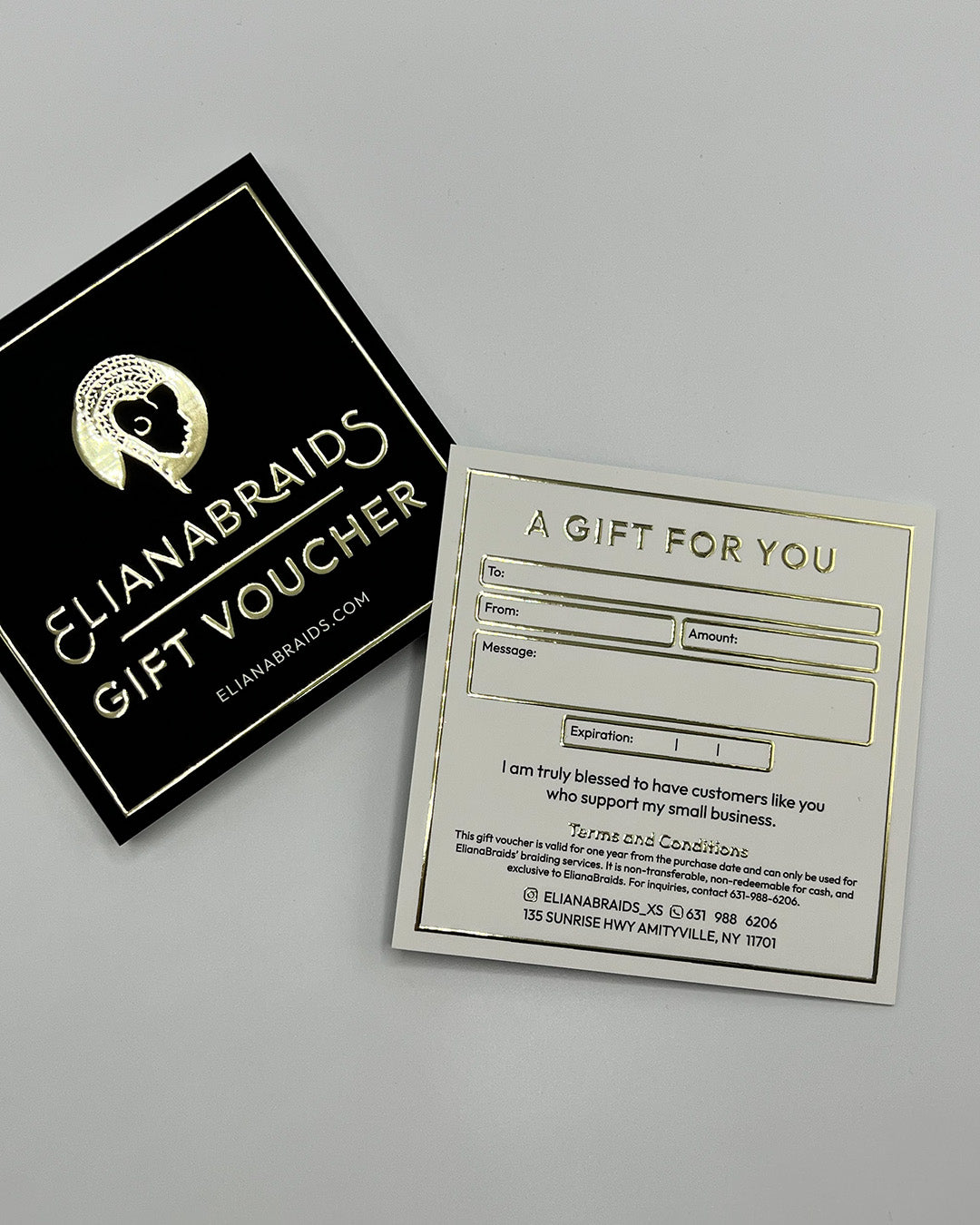 Square Luxury Metallic 3D Gift Vouchers