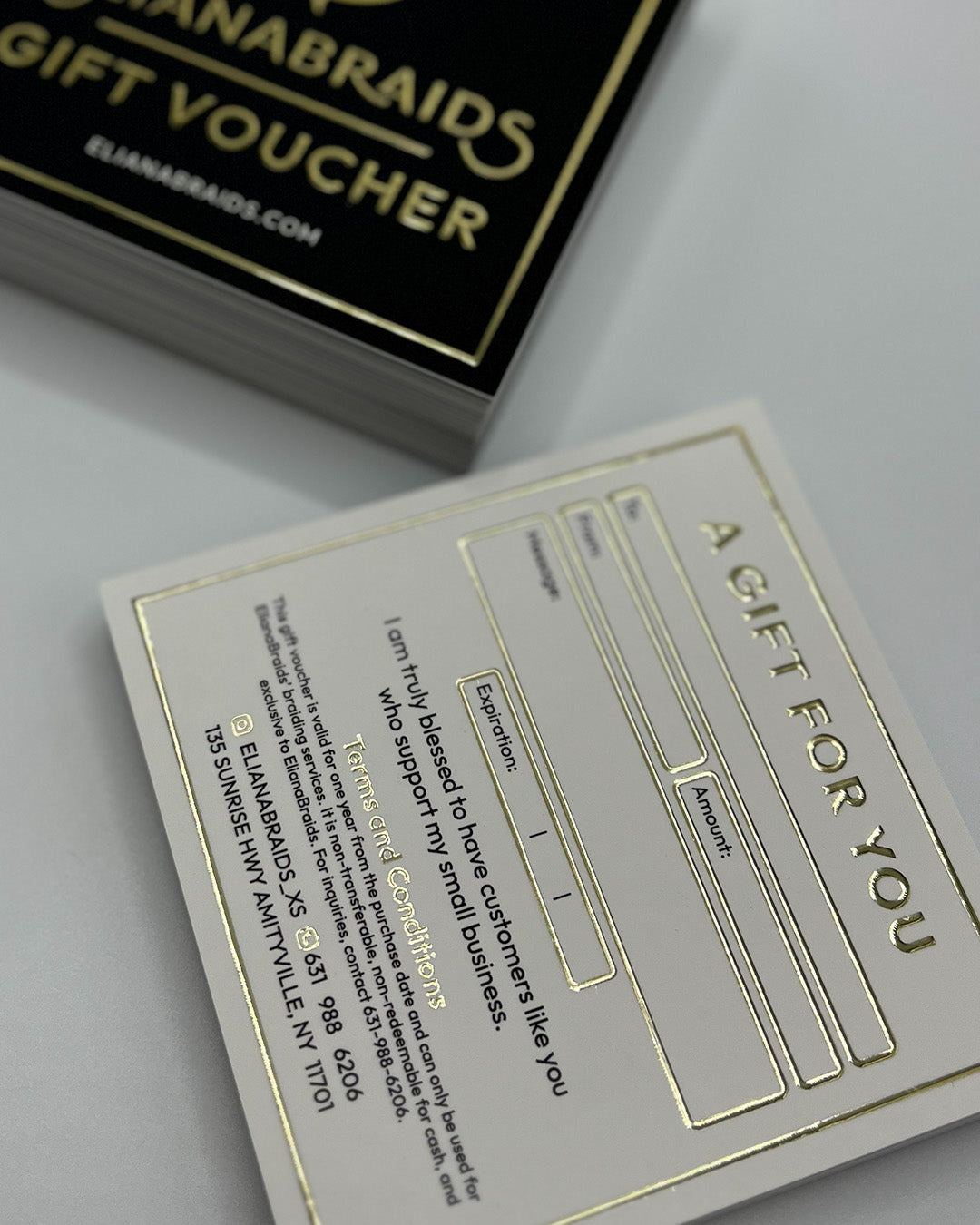 Square Luxury Metallic 3D Gift Vouchers